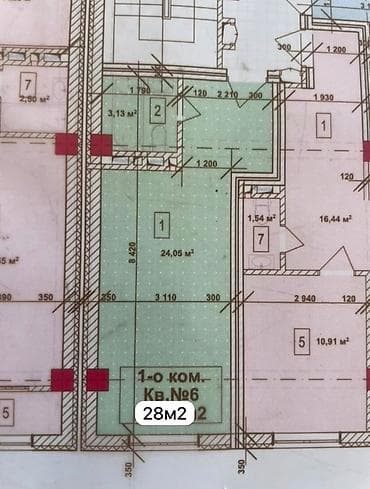 erl group: 1 комната, 28 м², Элитка, 6 этаж, Готовая ПСО (под самоотделку) — 7