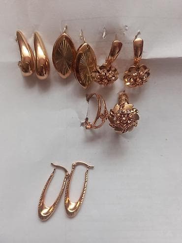 обувь 36 размер: Серьги, Проба 585, Женские, Б/у — 1