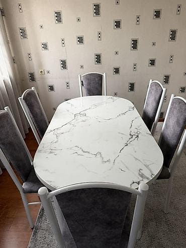 small table: Кухонный стол и стул, цвет - Белый — 1