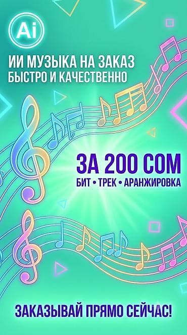 укмуш тв: ИИ-музыка на заказ — быстро и качественно. Что делаем: - Бит - Трек - — 1