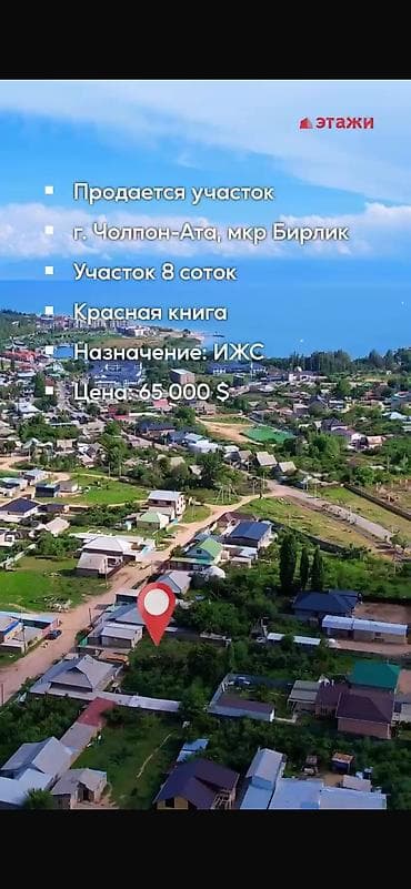 Продается дом + земельный участок в г. Чолпон- мкр. Бирлик 📐Площадь —