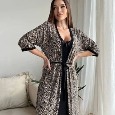 белая ночная сорочка: Ночная сорочка, Бамбук, Средняя модель, M, XL, L — 1