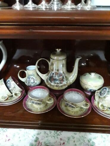 mitown кофе: Винтажный кофейный немецкий фарфоровый сервиз из 15 предметов — 1