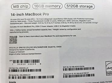 microsoft surface 3: MacBook Pro 14 M5 16/512 space black 8 циклов батарея 100%, состояние — 2