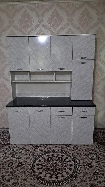 кухни гарнитур: Кухонный гарнитур, Б/у, цвет - Серый, ДСП, Самовывоз — 1