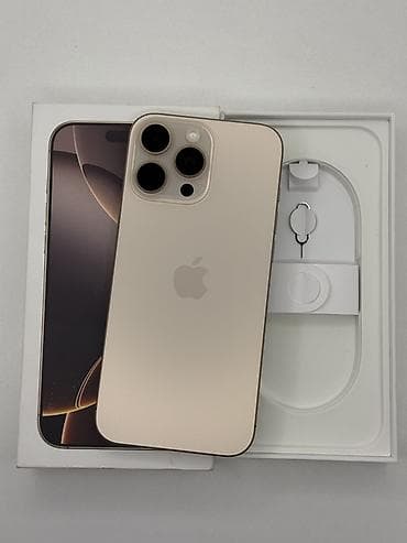 IPhone 16 Pro Max, Б/у, 256 ГБ, Desert Titanium, Коробка, 91 %