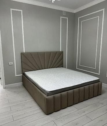Двуспальная кровать, С мягким изголовьем, длина - 200 см