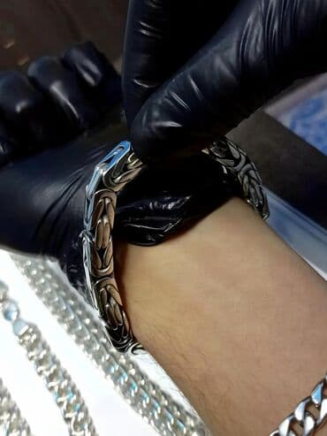 продаю золотую цепочку: Массивный браслет в стиле «Византийская цепь» изсеребра 925 пробы — 4