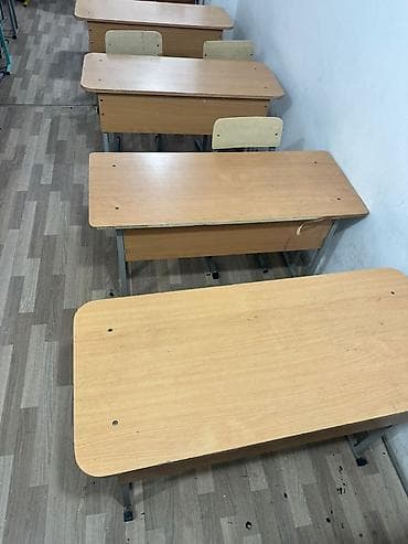столы для обучения: Комплект парты и стула, Б/у, Самовывоз, цвет - Бежевый — 4