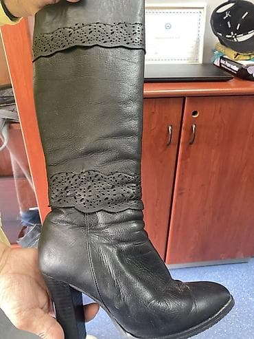 equestrian riding boot: Женские высокие сапоги на каблуке Италия, 1 раз одела! Кожа, лригинал! — 6