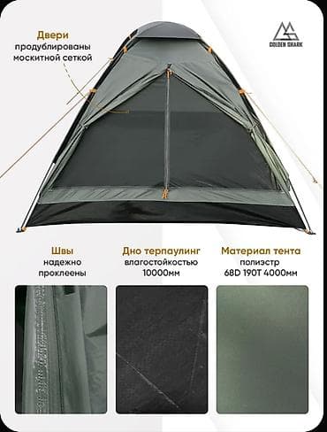 трекинг: Палатка Golden Shark SIMPLE 2 — двухместная, облегченная (1,94 кг) — 1