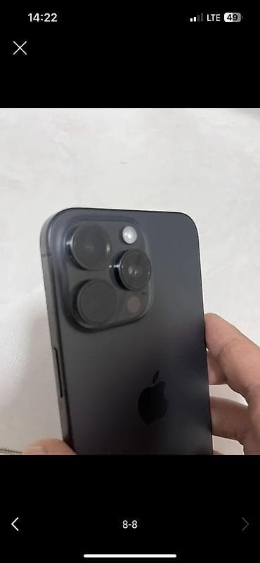 Зер буюмдар: IPhone 15 Pro Max, цвет Black/Space Black. Ключевые особенности: - — 8