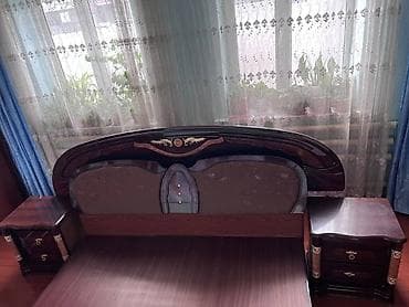 Спальный гарнитур, Б/у, Двуспальная кровать, Шкаф, Тумба, Самовывоз at lalafo.kg Спальный гарнитур, Б/у, Двуспальная кровать, Шкаф, Тумба, Самовывоз