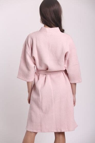 домашние халаты больших размеров: Халат, Вафли кездеме, Туркия, XS, S, L — 19