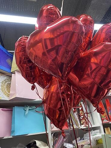 денежный букет: Шарики сердечка 150сом — 2