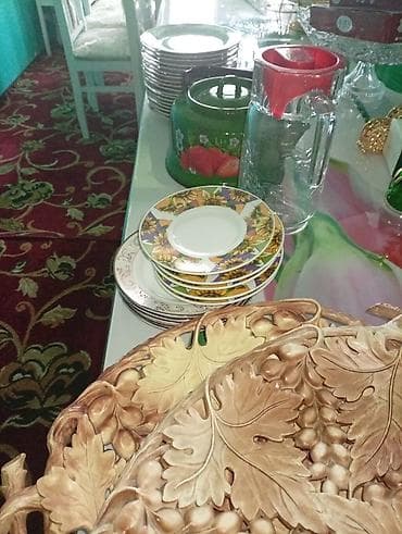 Ашкана үчүн башка товарлар: Набор столовых тарелок (разные декоры) - Материал: фарфор/керамика. - — 4