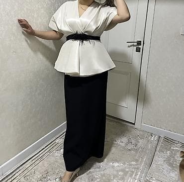 Джинсы: Костюм с юбкой, Модель юбки: Прямая, Макси, Топ, Турция, L — 1