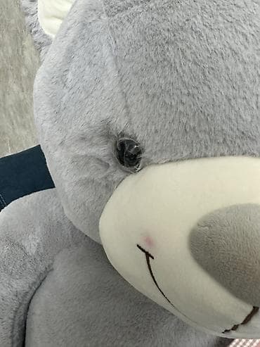 Үй жана бакча: Плюшевый медведь, большой мягкий друг серого цвета. - Размер — 3