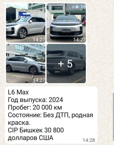 цены на электромобили в бишкеке: Lixiang L6: 2024 г., Внедорожник — 9