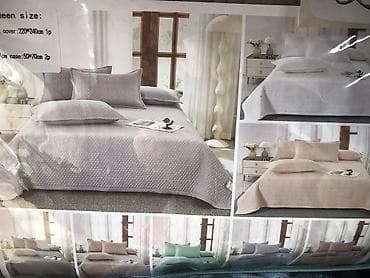 жаздык: Стеганое покрывало велюровые на кровать (набор) двумя наволочками — 1