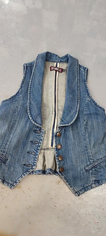 Желеттер, жеңсиз күрмөлөр: Джинсовый жилет Denim Co, размер 42-44 состояние хорошее, - — 1