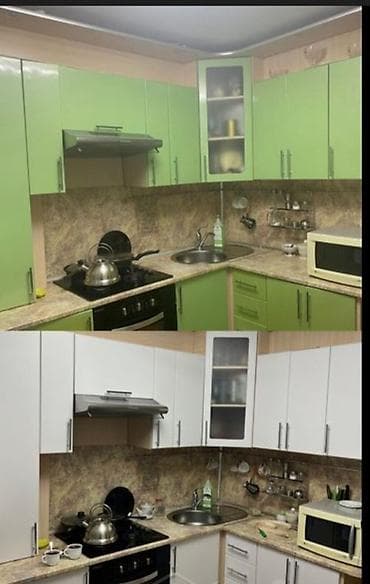 заменить фасады кухонной мебели: Что делаем: - Обновляем фасады шкафов, ящики, цоколь, торцы — 2