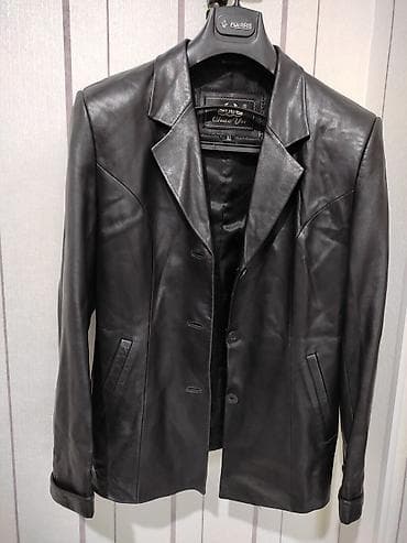 Пиджак кожаный женский.Почти новый.Черного цвета. Размер 48-50 at lalafo.kg Пиджак кожаный женский.Почти новый.Черного цвета. Размер 48-50