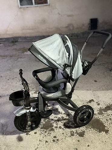 Детский трехколесный велосипед-коляска с родительской ручкой - Формат