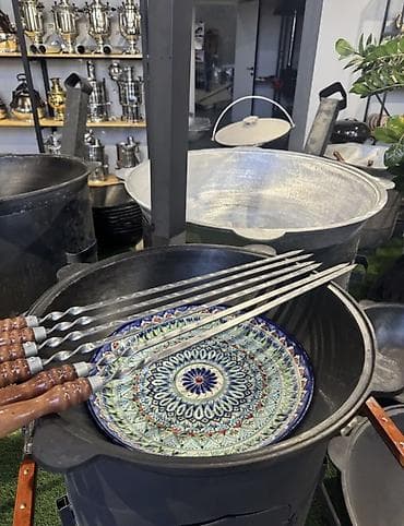 очак казан: Казан на печи (очаг) для приготовления на открытом огне - Материал — 1