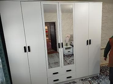 кухонные гарнитуры бишкек цены: Шкаф-купе распашной, пятидверный, белый - Стильный высокий шкаф с — 2