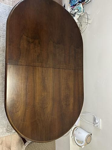 раздвижной обеденный стол: Кухонный стол, Б/у, Овальная, Раскладной — 5