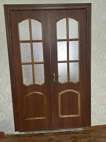 Ички эшик, Колдонулган, Глухие, Бир эшиктуу, Жыгач, Ачылма, түсү - Күрөң — 4
