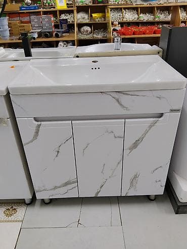 Тумбы и подставки для телевизора: Тумба для ванны, Новый, С раковиной, Другой материал, цвет - Белый — 3