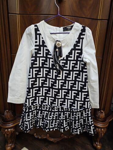 детское новогоднее платье: Комплект, цвет - Черный, Новый — 8