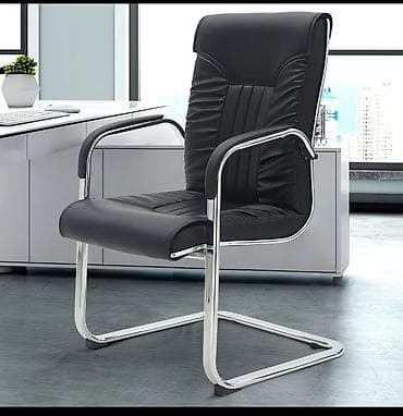 Офисные кресла: Офисное кресло, Без колесиков, цвет - Коричневый, Экокожа — 2