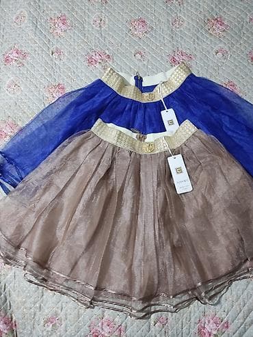 Юбка, Модель юбки: Пышная, Миди, По талии, С пайетками