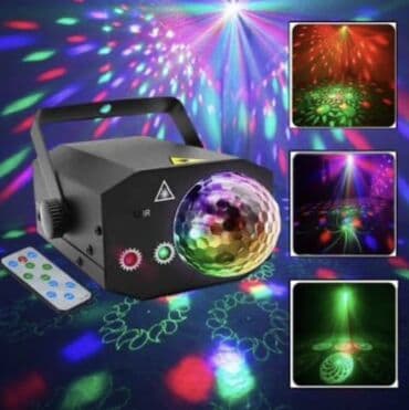 Светодиодный диско‑прожектор с лазерными эффектами и пультом ДУ