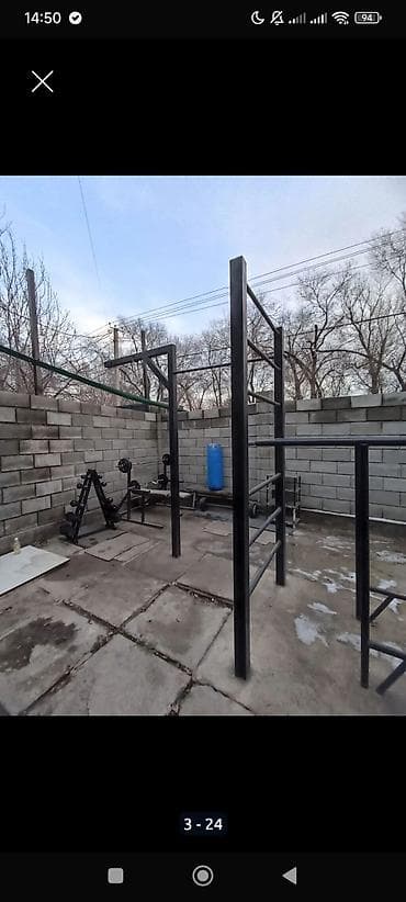 груз для ног: Стойка для груши Турник лесенка брусья: 11000сом Стойка для жима — 6