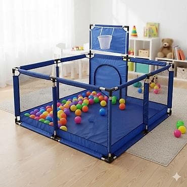 🔥 Ребёнок внутри — тишина дома Детский манеж с шариками и кольцом 🏀🎉 — 1
