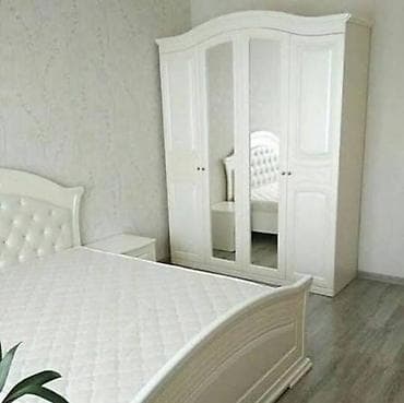 Спальный гарнитур, Б/у, Двуспальная кровать, Шкаф, Комод, Россия, МДФ, Платная доставка, цвет - Белый