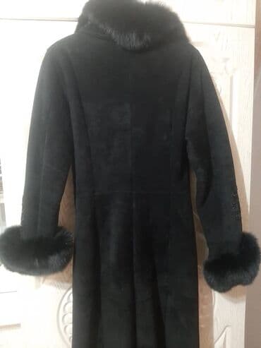 купить сапоги женские зимние кожаные турция: Длинное женское пальто-на-теплой подкладке из чёрной замши/мутоновой — 2