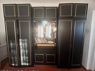 мобильный шкаф для одежды: Стенка-шкаф, Тип стенки-шкафа: Модульная, Для зала, Б/у, Особенности: Для хранения посуды — 1