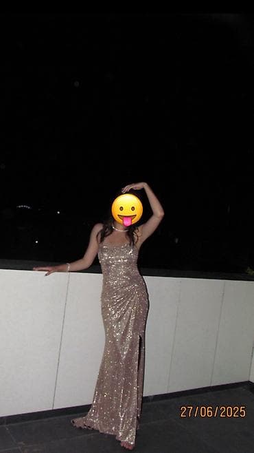 платья вечерная: Вечернее платье, Длинная модель, Без рукавов, С пайетками, S — 2