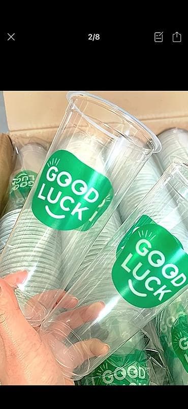 Прозрачные одноразовые пластиковые стаканы с купольной крышкой “GOOD