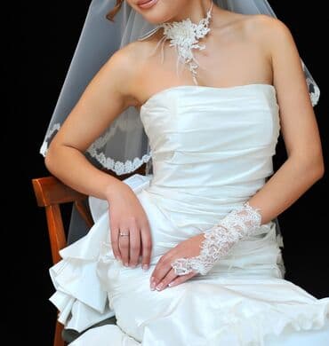 фата на девичник: Продаю свадебное платье Описание: Размер XS, S. Цвет: жемчужный — 2