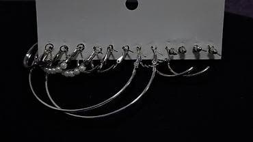 кольцо серьги: Набор Fashion Jewelry — комплект из нескольких пар в серебристом — 4