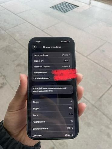 aphone 12: IPhone 16, Б/у, 128 ГБ, Графит, Зарядное устройство, Чехол — 6
