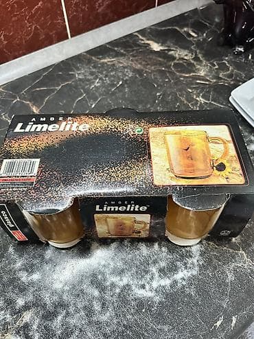 бутыли стеклянные: Набор кружек Glassco Amber Limelite - Марка/серия: Glassco, лимитка — 1