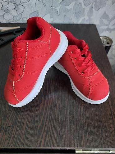 Детская обувь: Детские кроссовки - Цвет: ярко-красный с белой подошвой - Верх — 1