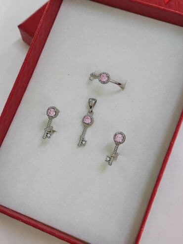 свадебное платье для высокой невесты: Набор украшений, Проба 925, Женские, Новый — 2